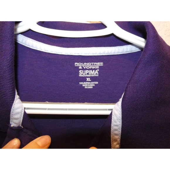 Men's Purple Golf Shirt Polo, XL, Roundtree & Yorke - Picture 2 of 4